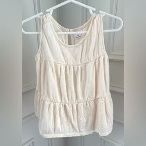 SIMPLY PERFECT- 5T Cream Sleeveless tiered Top